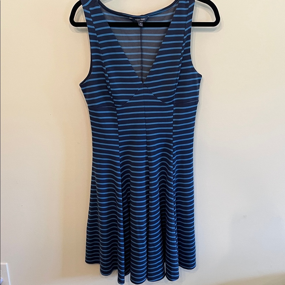 Peter Som Navy and Black Striped Mini Dress
